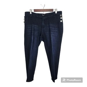 Salt Works Med Rise Crop Dark Wash Jeans Size 14
